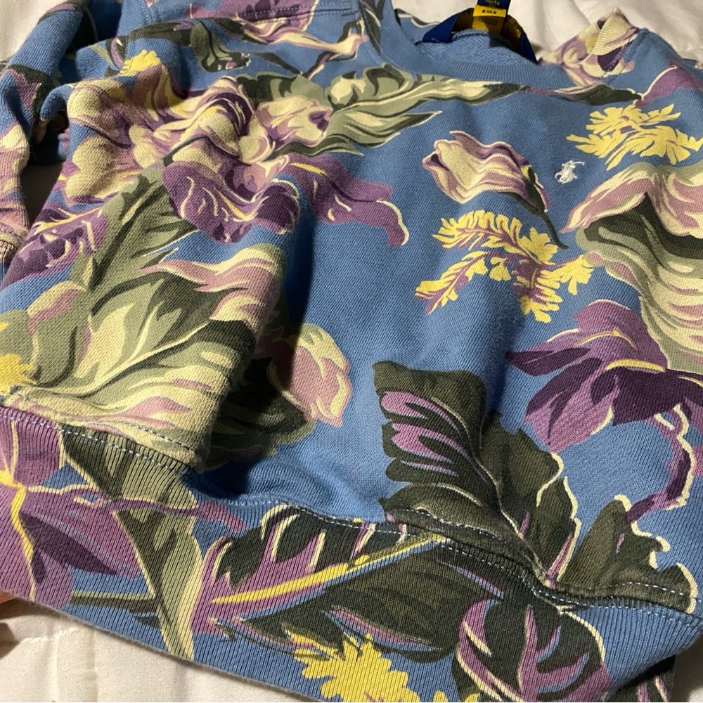 POLO RALPH LAUREN boys girls Floral Sweatshirt terry cotton 4t kids crewneck top - Picture 3 of 5